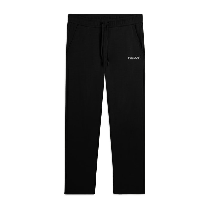 Pantaloni sportivi in cotone a gamba dritta