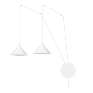 Lampada a parete ABRAMO in acciaio verniciato bianco