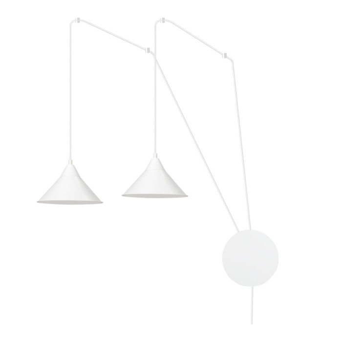 Lampada a parete ABRAMO in acciaio verniciato bianco