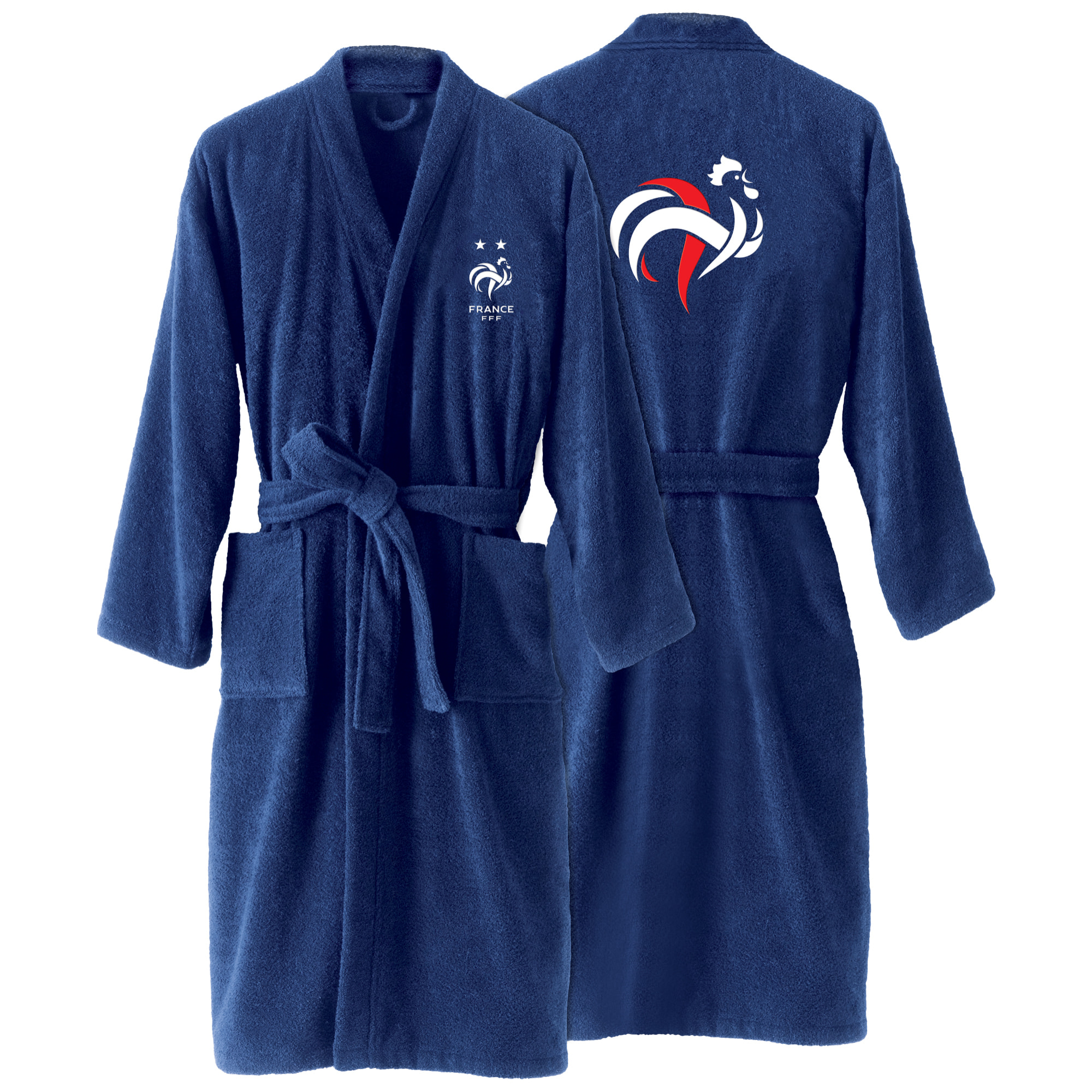 Peignoir adulte 100% coton, FFF EQUIPE DE FRANCE DEUX ETOILES