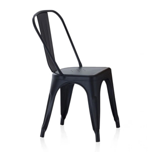Pack 4 sillas de comedor metálicas en negro 45x45 cm Tolix Negro