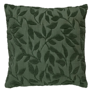 Coussin motif jacquard "Lehto" coton vert tilleul 50x50cm