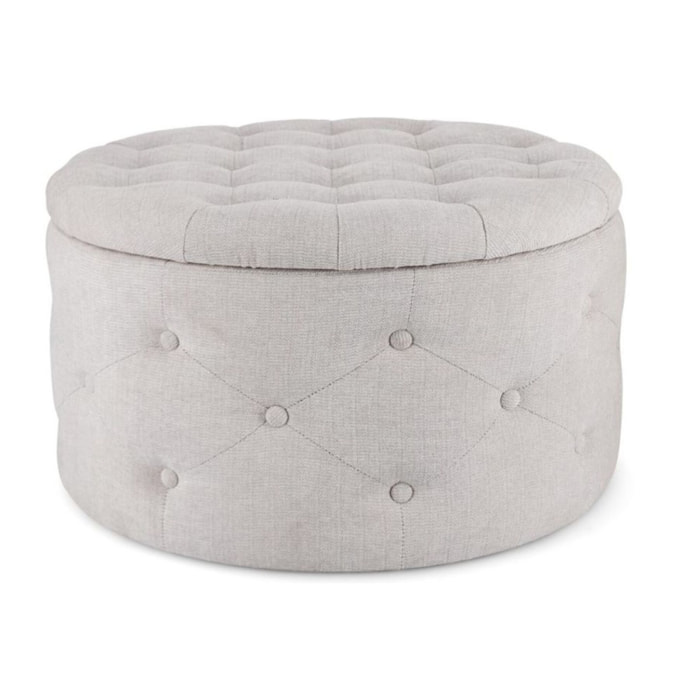 Pouf contenitore porta scarpe ERNESTINE in tessuto grigio chiaro