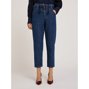 Motivi - Jeans balloon fit con cintura misto lyocell - Blu