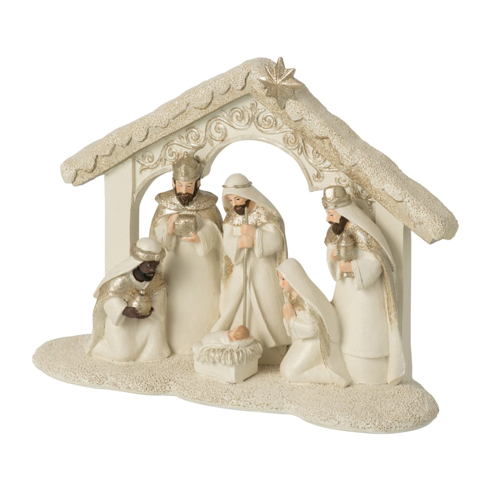 J-Line Crèche Pierre - beige clair/doré - large
