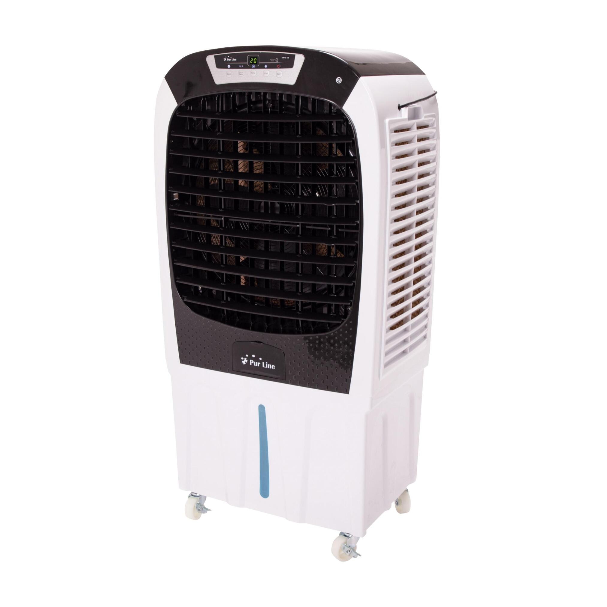 Rafraichisseur d'air par évaporation à débit élevé avec télécommande et roues