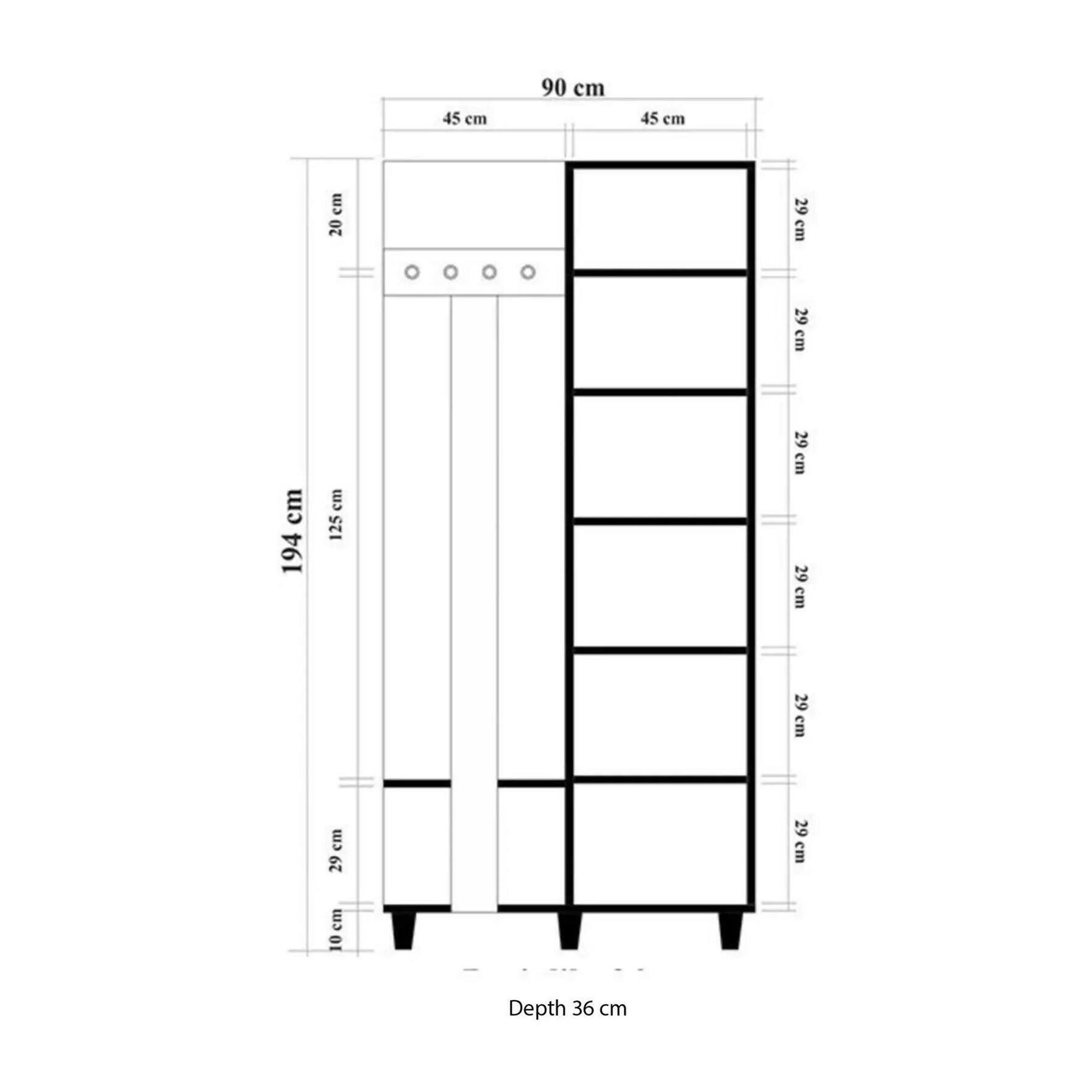 Mobile da ingresso Dgaldiol, Entratina appendiabiti, Composizione per atrio, Consolle portaoggetti multifunzione, 90x36h194 cm, Quercia