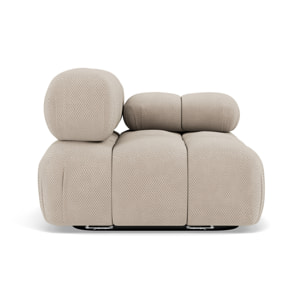 Ruby - module d'assise droit en velours texturé - Beige