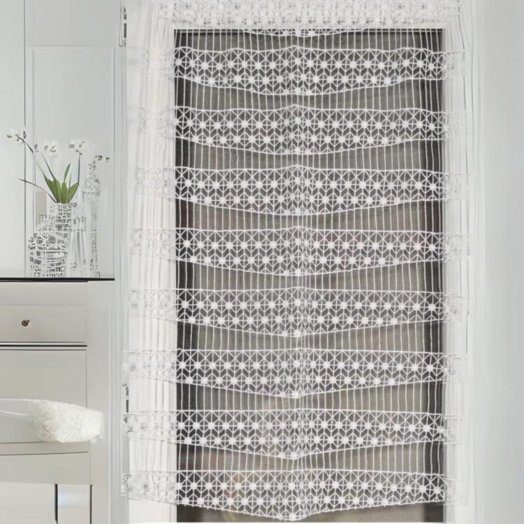 Modulable chevron et macramé - Blanc