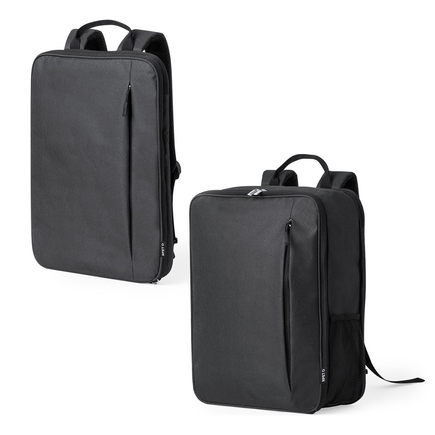 DAM Mochila extensible Weiter porta laptop, para tablet de 10 pulgadas y portátil de 15 pulgadas. Materiales reciclados. 31,5x16x42 Cm. Color: Negro