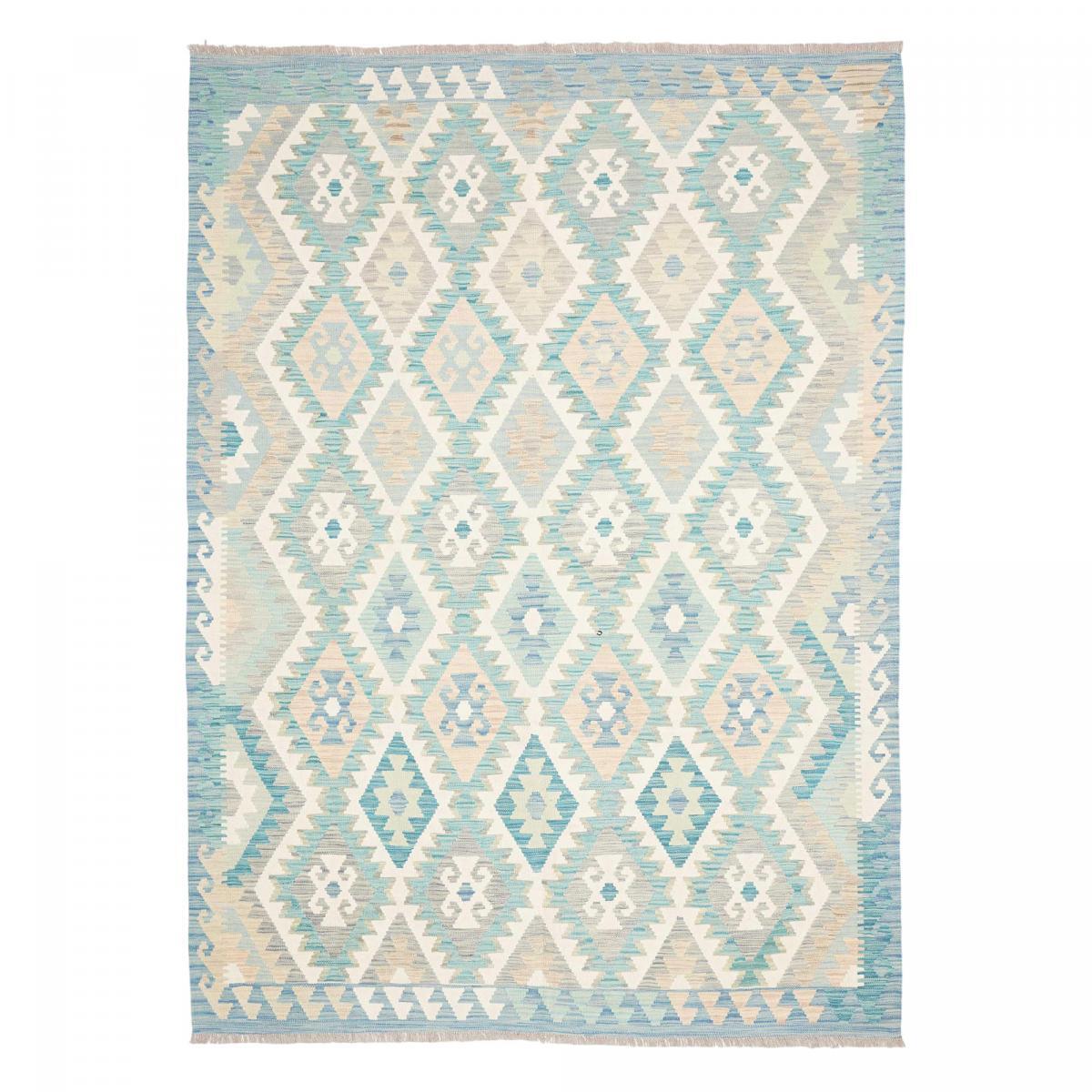 Tapis kilim, motif géométrique authentique, tissé à plat, ZULA