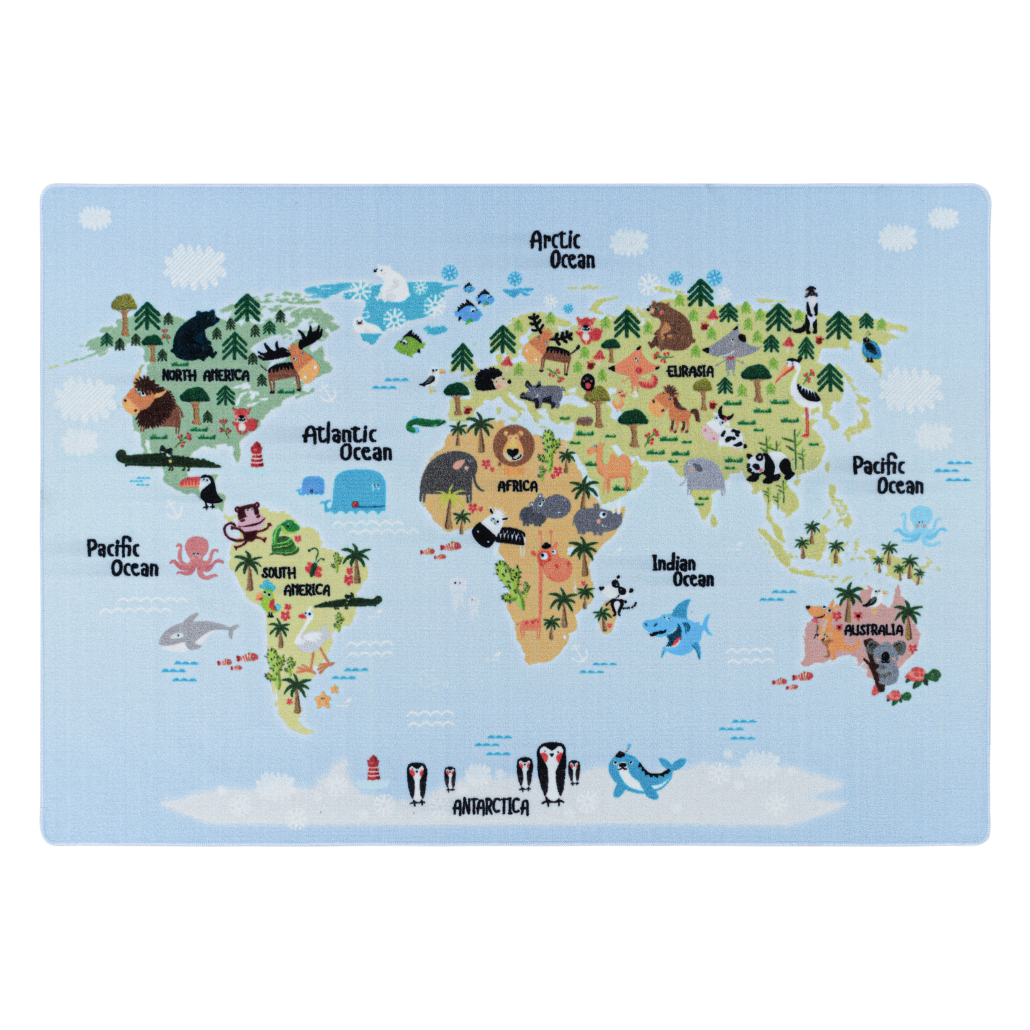 PLAY - Tapis enfant carte du monde bleu - PLA2917BLE