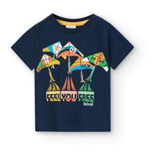 Camiseta niÃ±o estampada, mangas cortas, azul marino, 308045