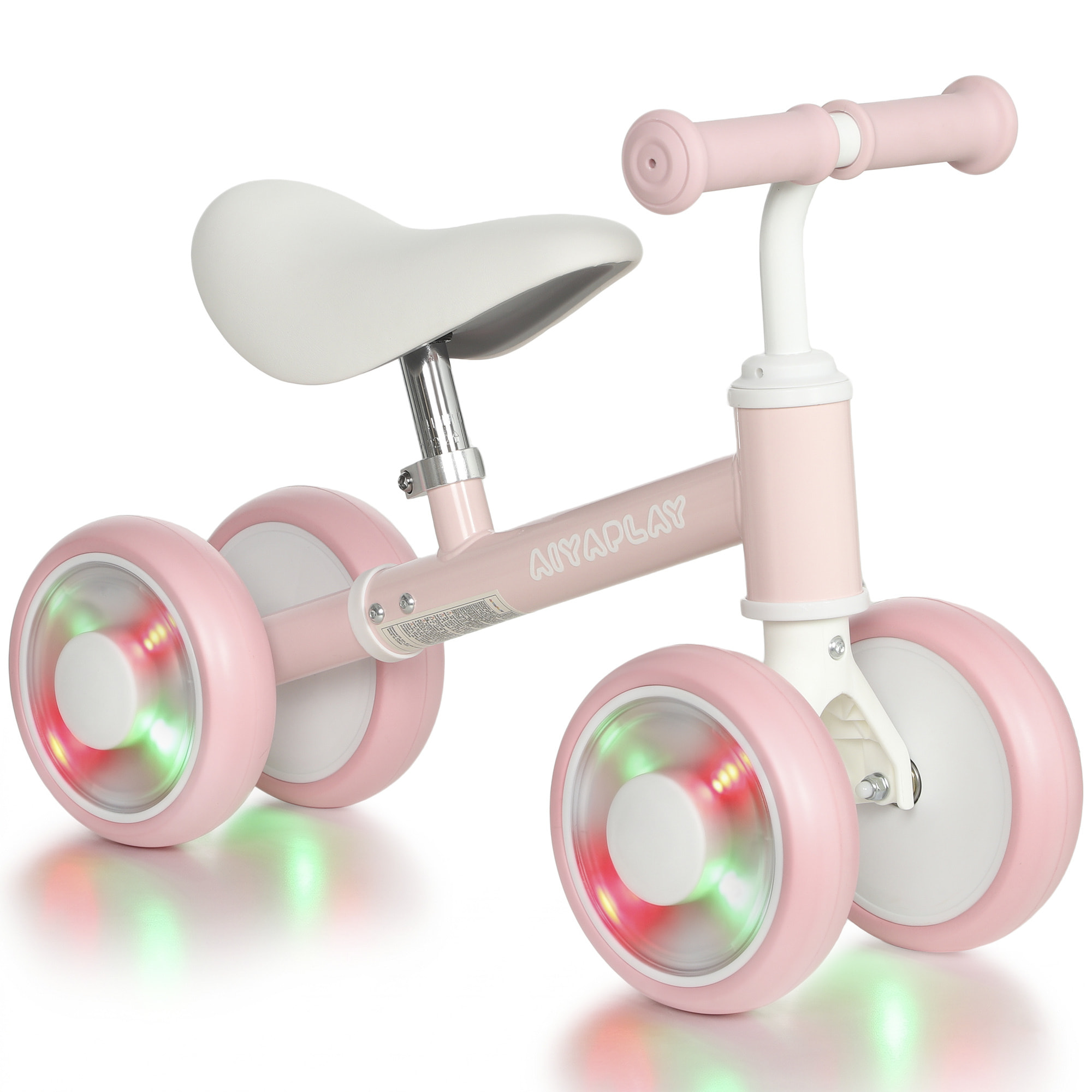 Draisienne enfant 4 roues LED réglable rose