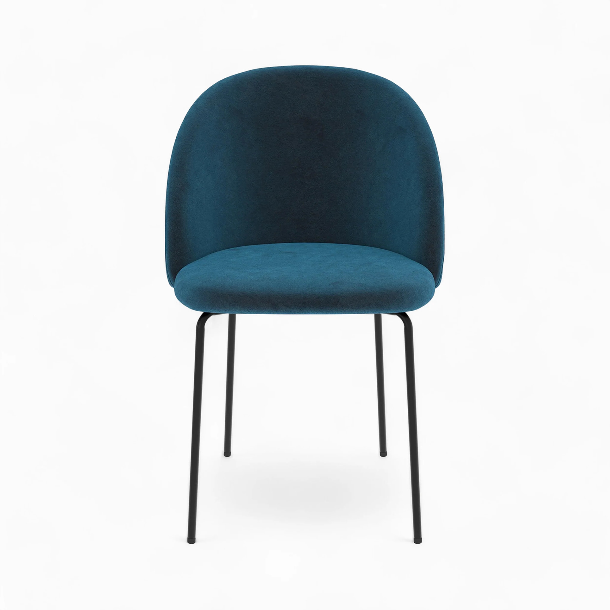 Pack 4 chaises en velours jaune moutarde et bleu foncé - Karl