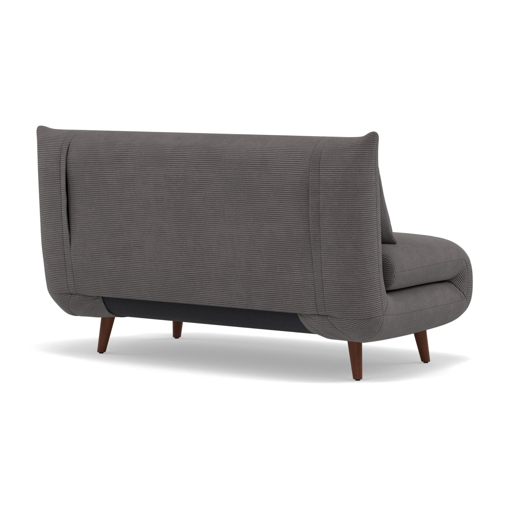 Lumi - Banquette convertible clic-clac 2 places en velours côtelé - Gris