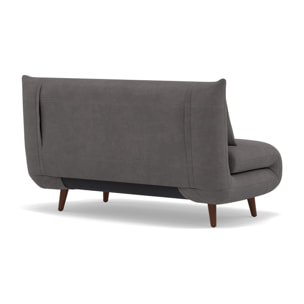 Lumi - Banquette convertible clic-clac 2 places en velours côtelé - Gris
