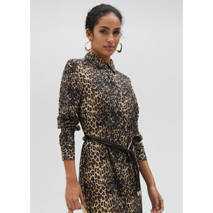 Vestito chemisier stampa animalier