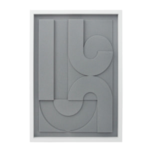 Cuadro Curves resina 3D texturizado gris 70x50x4 cm