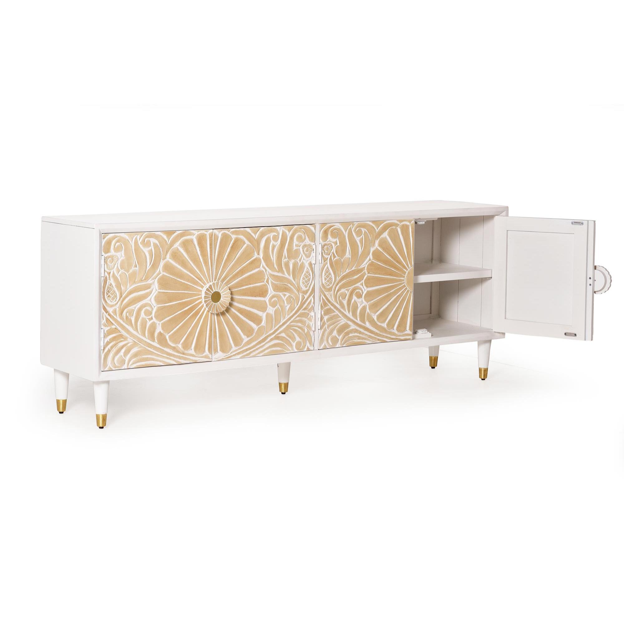 Mueble tv - madera de mango - 65x170x40cm