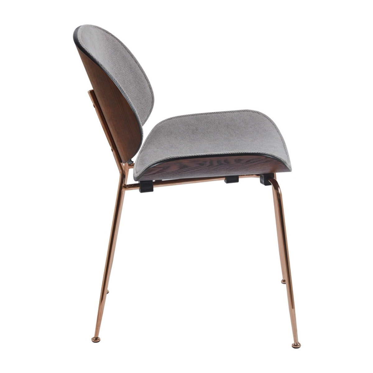 Sedie moderne in tessuto grigio con struttura oro rosa set da 4 - Elizabeth
