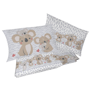 Completo letto koala grigio