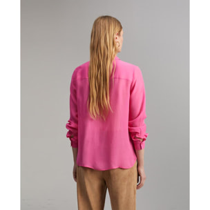 Camicia semitrasparente con tasche