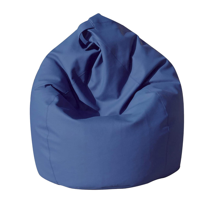 Pouf a sacco elegante, colore blu, Misure 80 x 120 x 80 cm