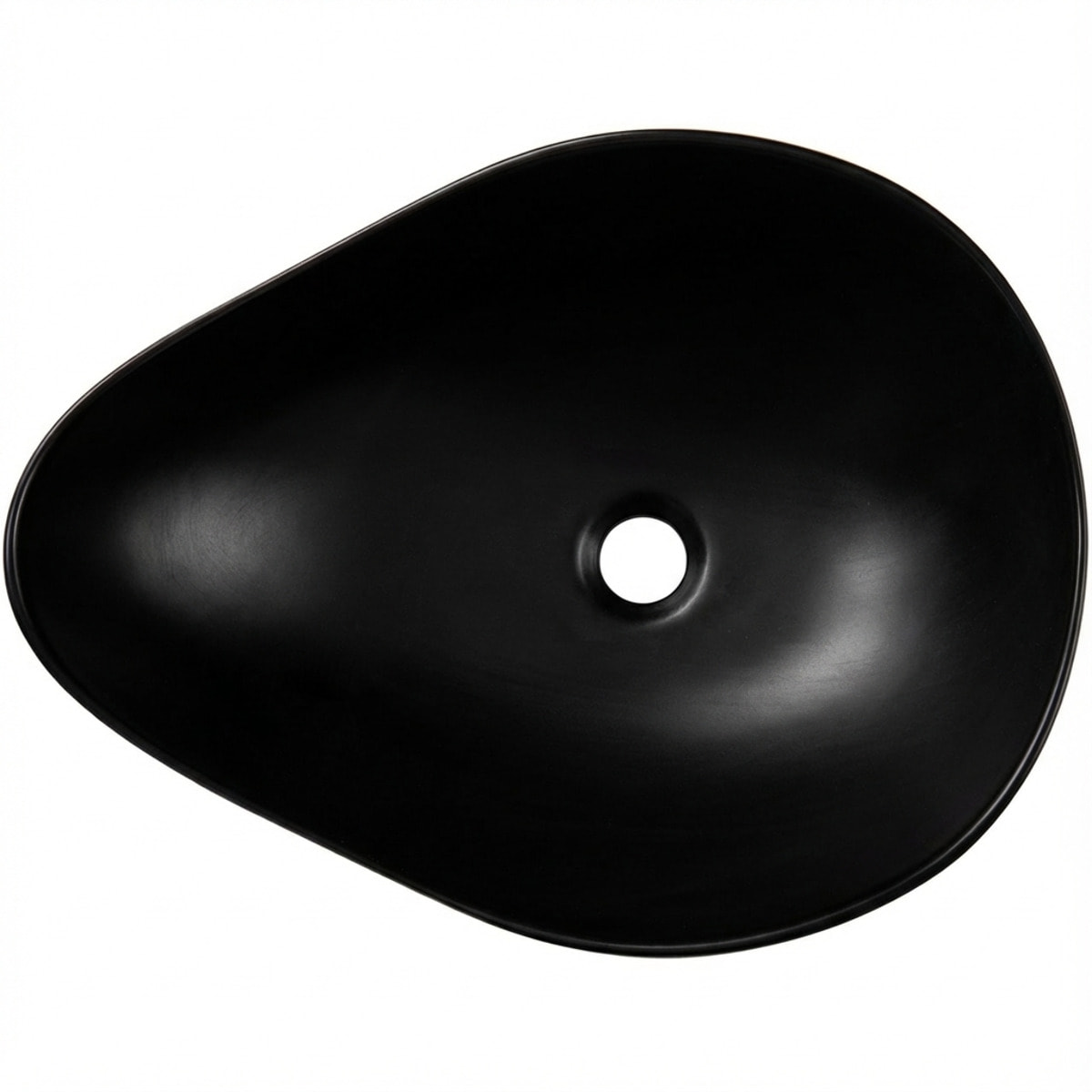 Vasque à poser design asymétrique 50,5 x 38 x 19 cm sans trop-plein noir mat PixL (CEPX5038BKM)