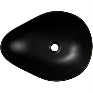 Vasque à poser design asymétrique 50,5 x 38 x 19 cm sans trop-plein noir mat PixL (CEPX5038BKM)