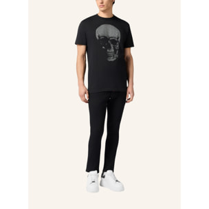 PHILIPP PLEIN Round Neck T-Shirt Glitter Skull