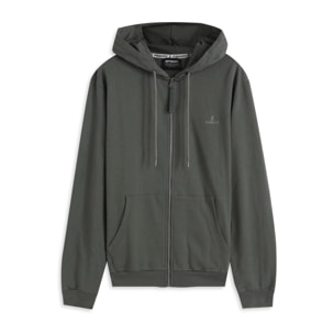 Felpa uomo in cotone con zip e cappuccio