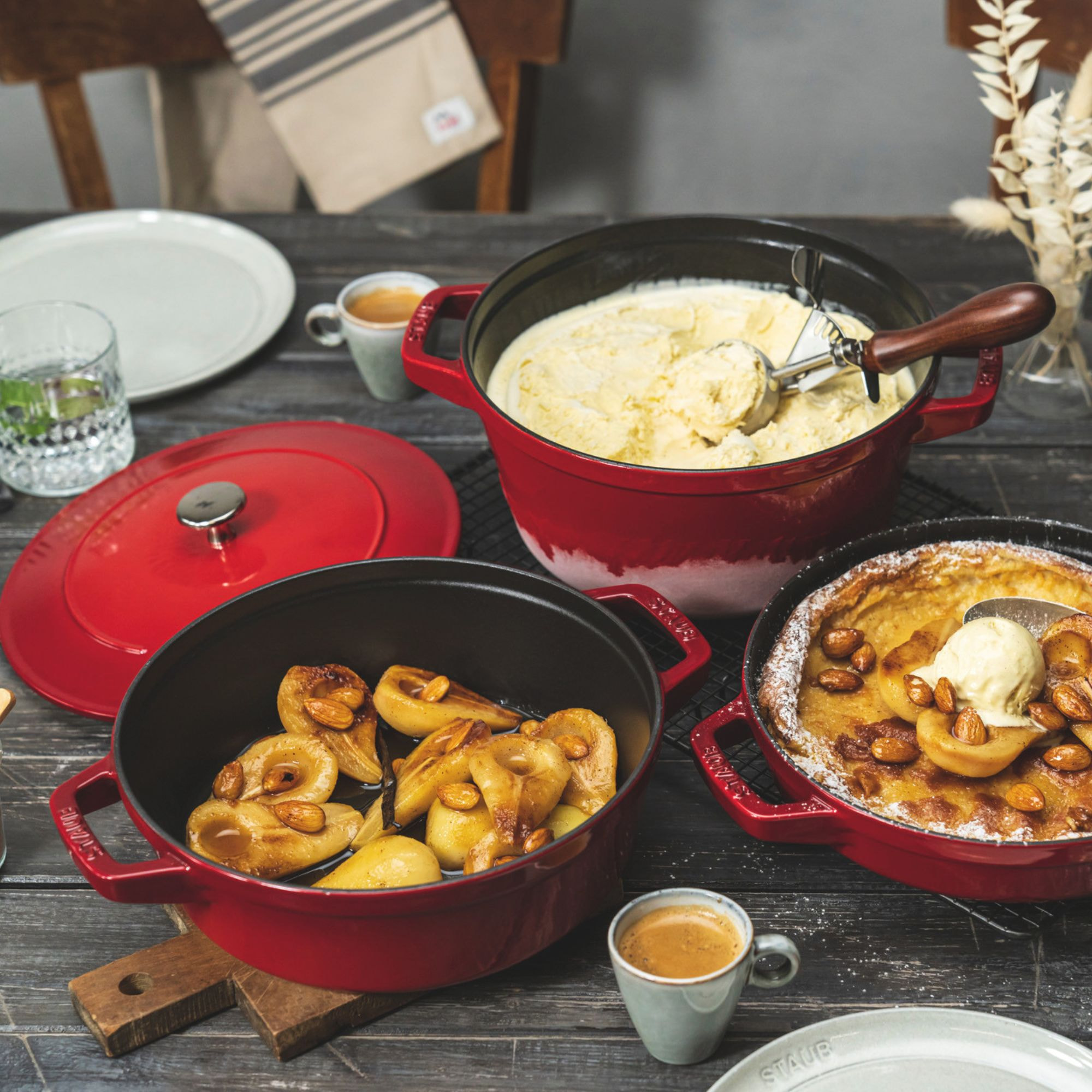 2-pcs, Set empilable, Cerise