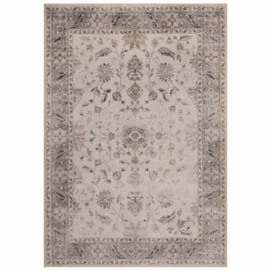 INKA - Tapis beige à poils courts doux à motif oriental