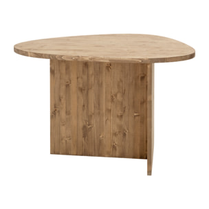 Table de salle à manger en bois massif en chêne foncé de 140 cm Hauteur: 75 Longueur: 142.9 Largeur: 77.7