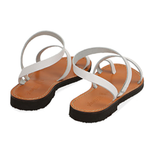 Chanclas de piel de vacuno blanca