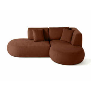 Santorini - canapé modulable d'angle droit - 4 places - en tissu texturé - Terracotta
