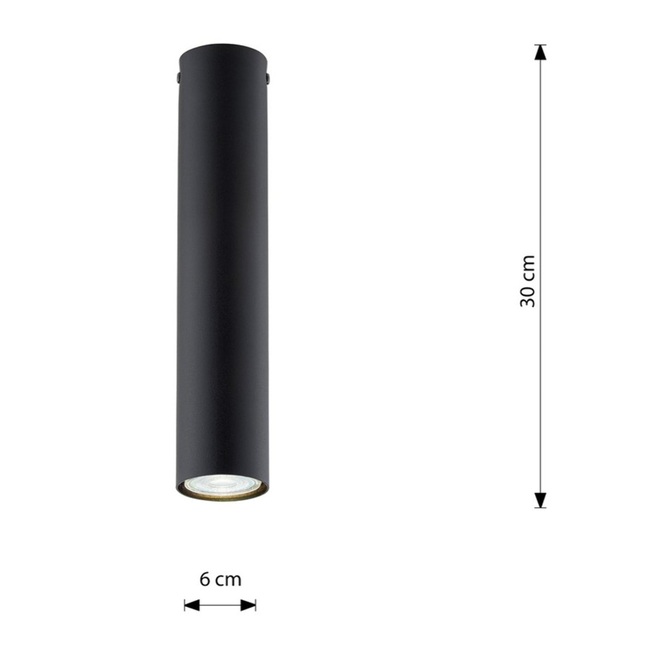 Faretto Tecno in acciaio nero