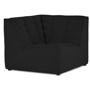 Ellie - module d'angle en velours texturé - Noir