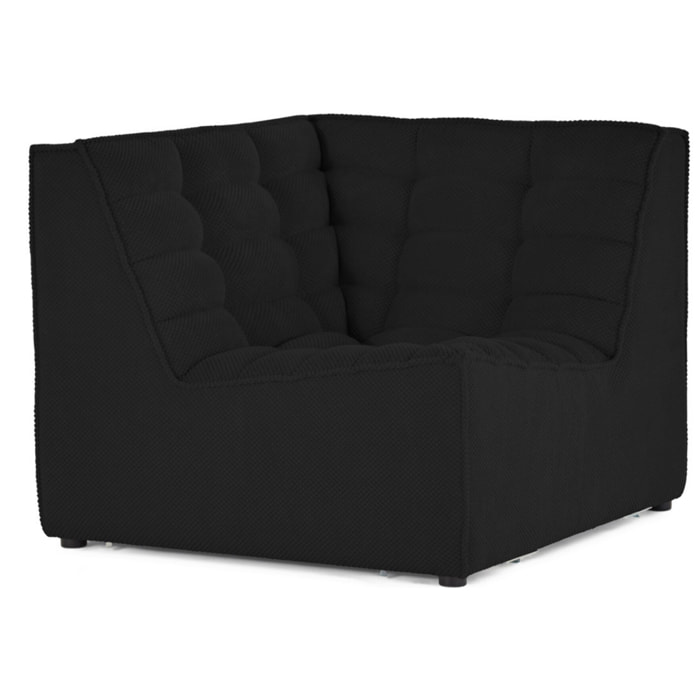 Ellie - module d'angle en velours texturé - Noir