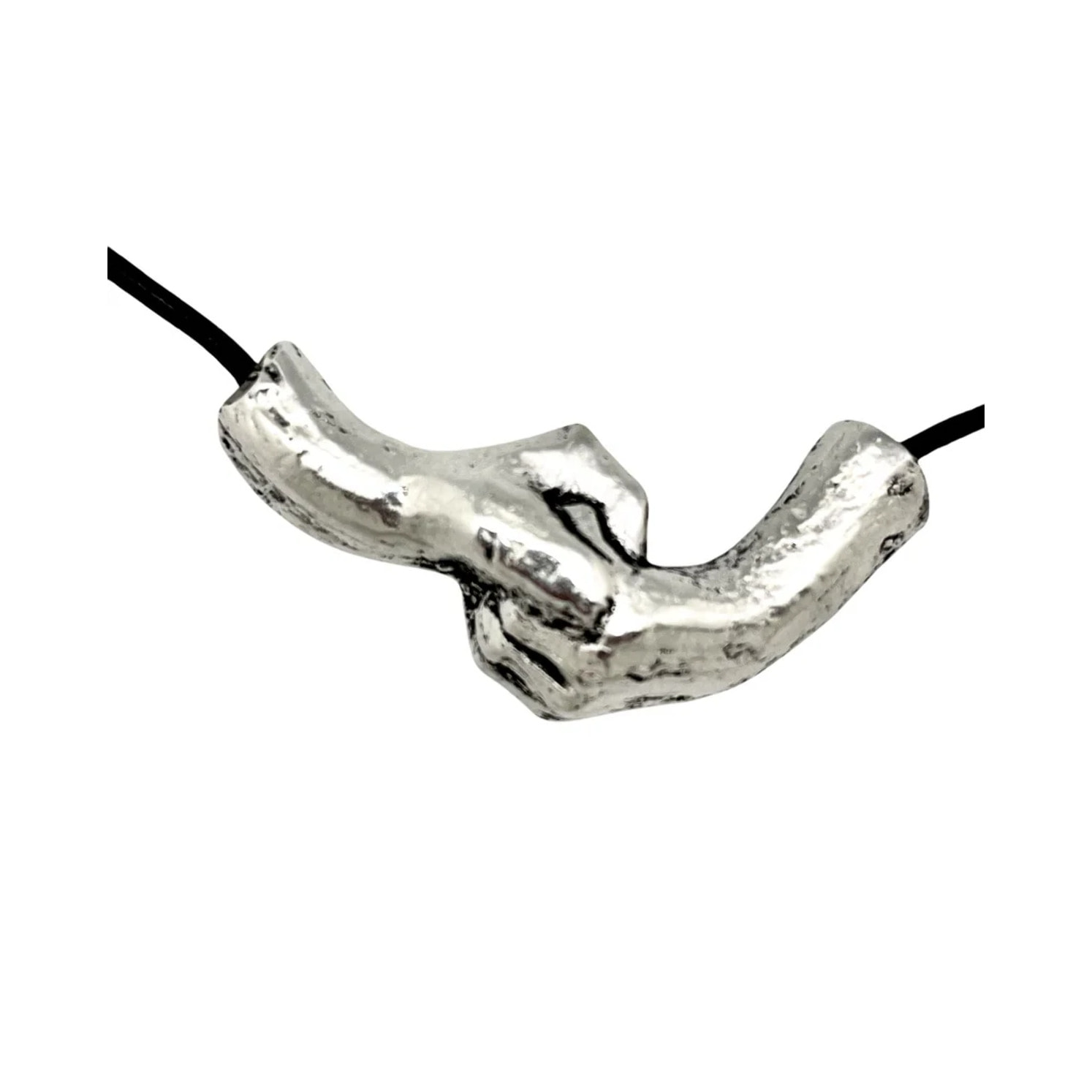 Collar unión plata 925 10µ y cuero negro
