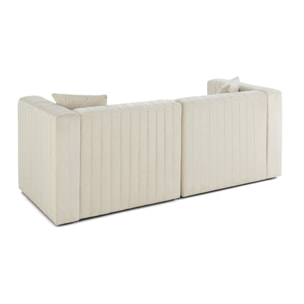 Nova - canapé modulable 2 places - en velours - Beige