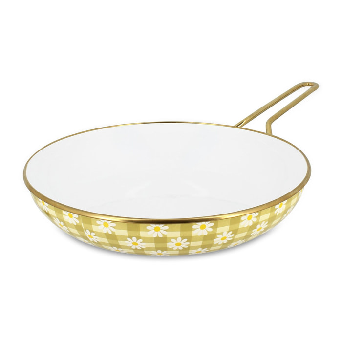 Poêle 28cm en acier émaillé avec motif margherite - tous feux DAISY