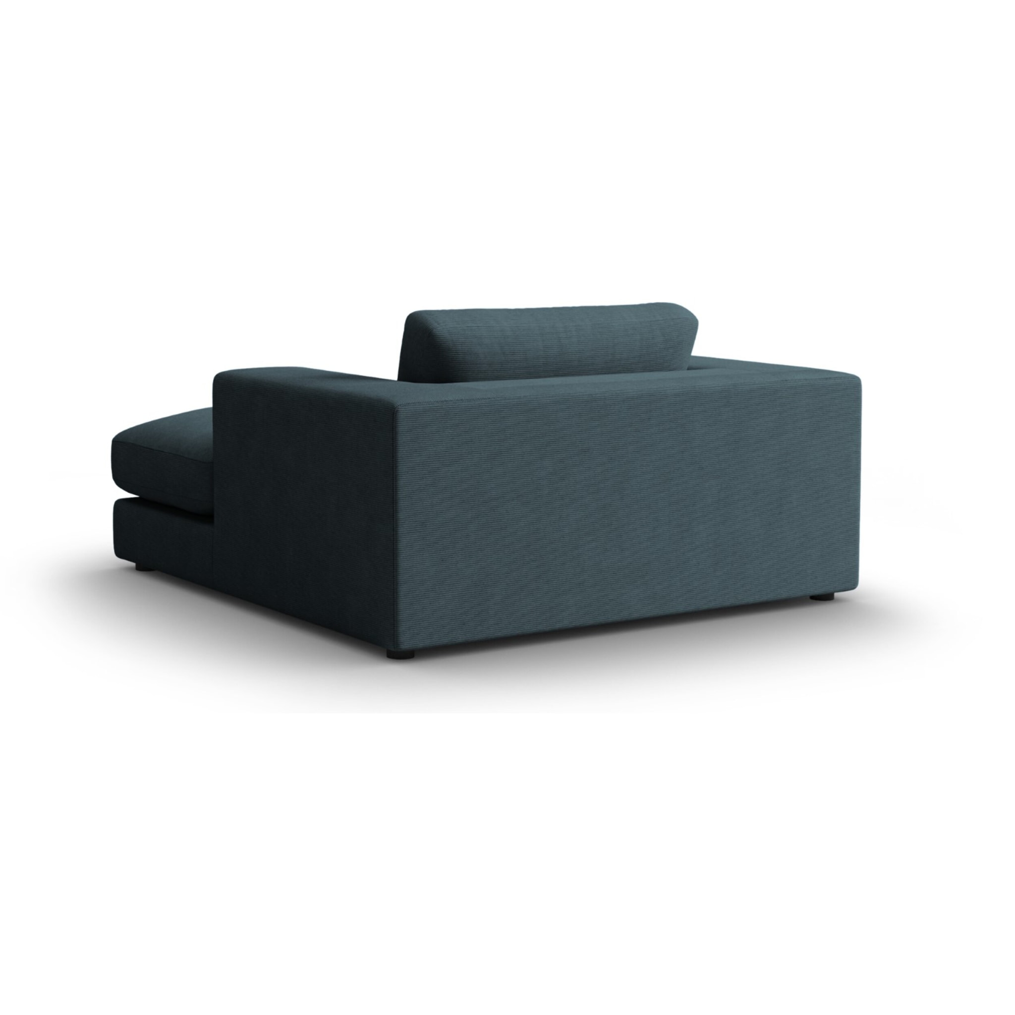 Méridienne "Tendance" en velours côtelé bleu