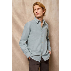 Camicia Oxford Cambridge verde con taschino e particolari Polo Club