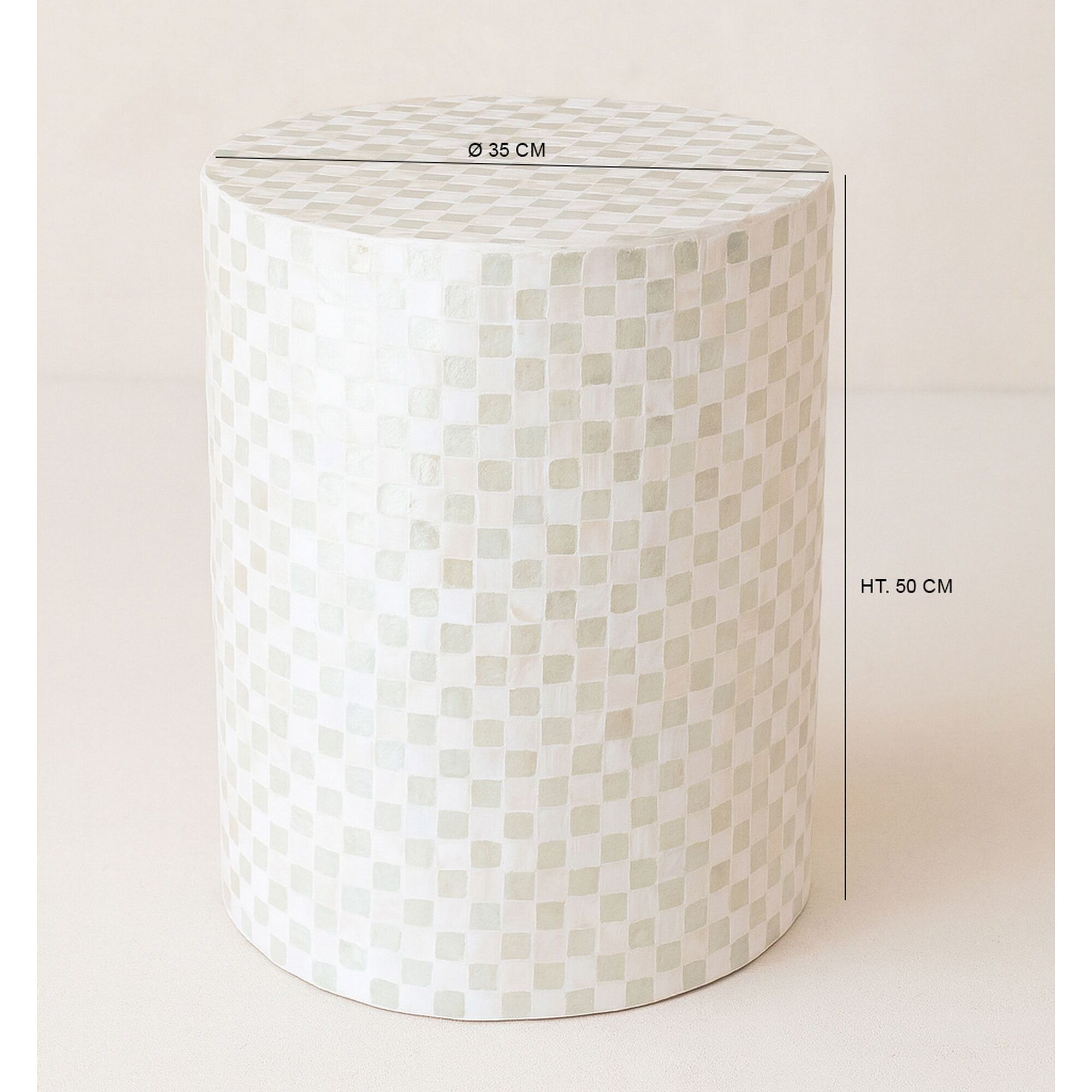 Table d'appoint en coquille de capiz verte ZINA