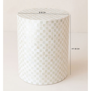 Table d'appoint en coquille de capiz verte ZINA