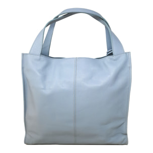 Chicca Borse Borsa a Mano Shopper Donna in Pelle Cielo