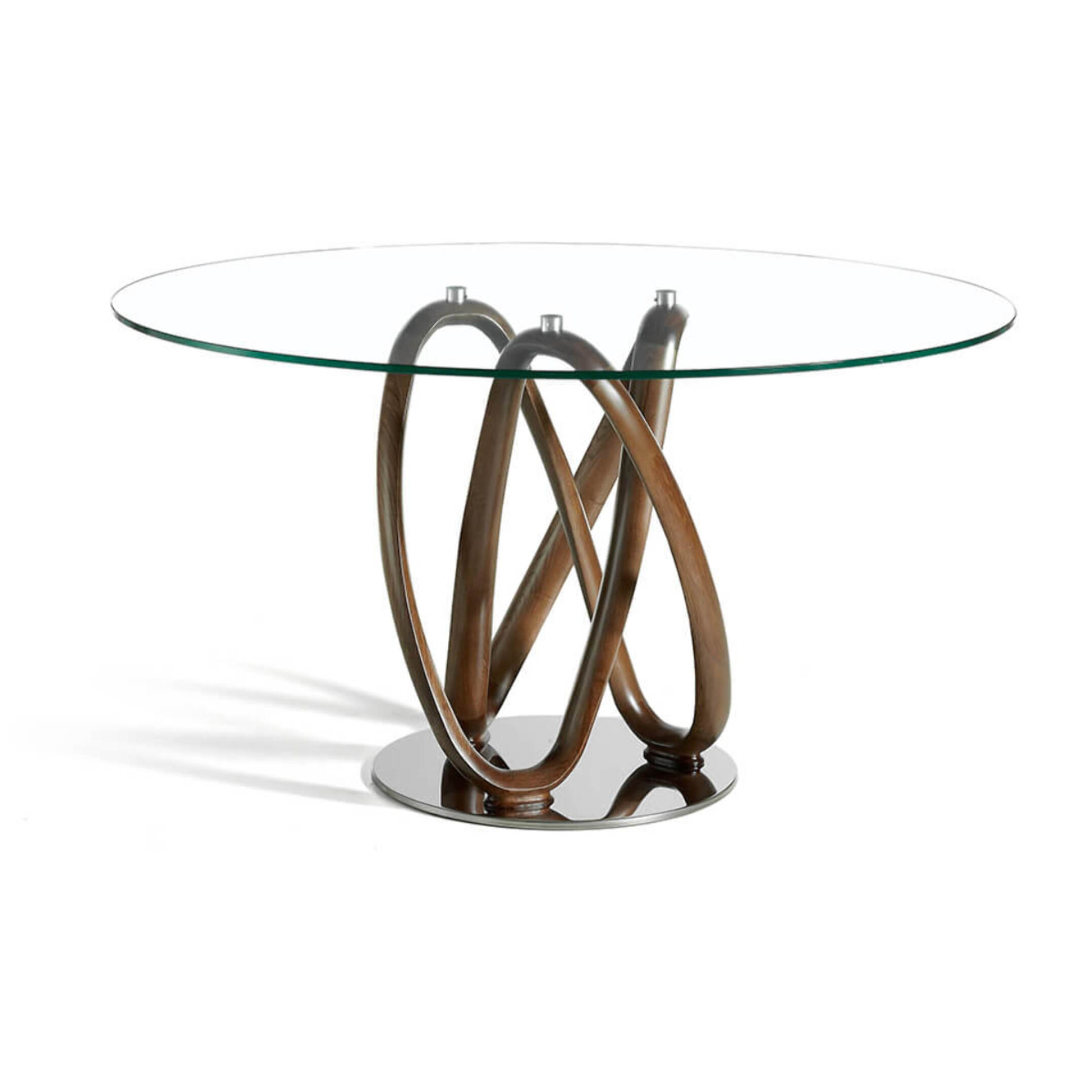 Mesa de cristal y haya