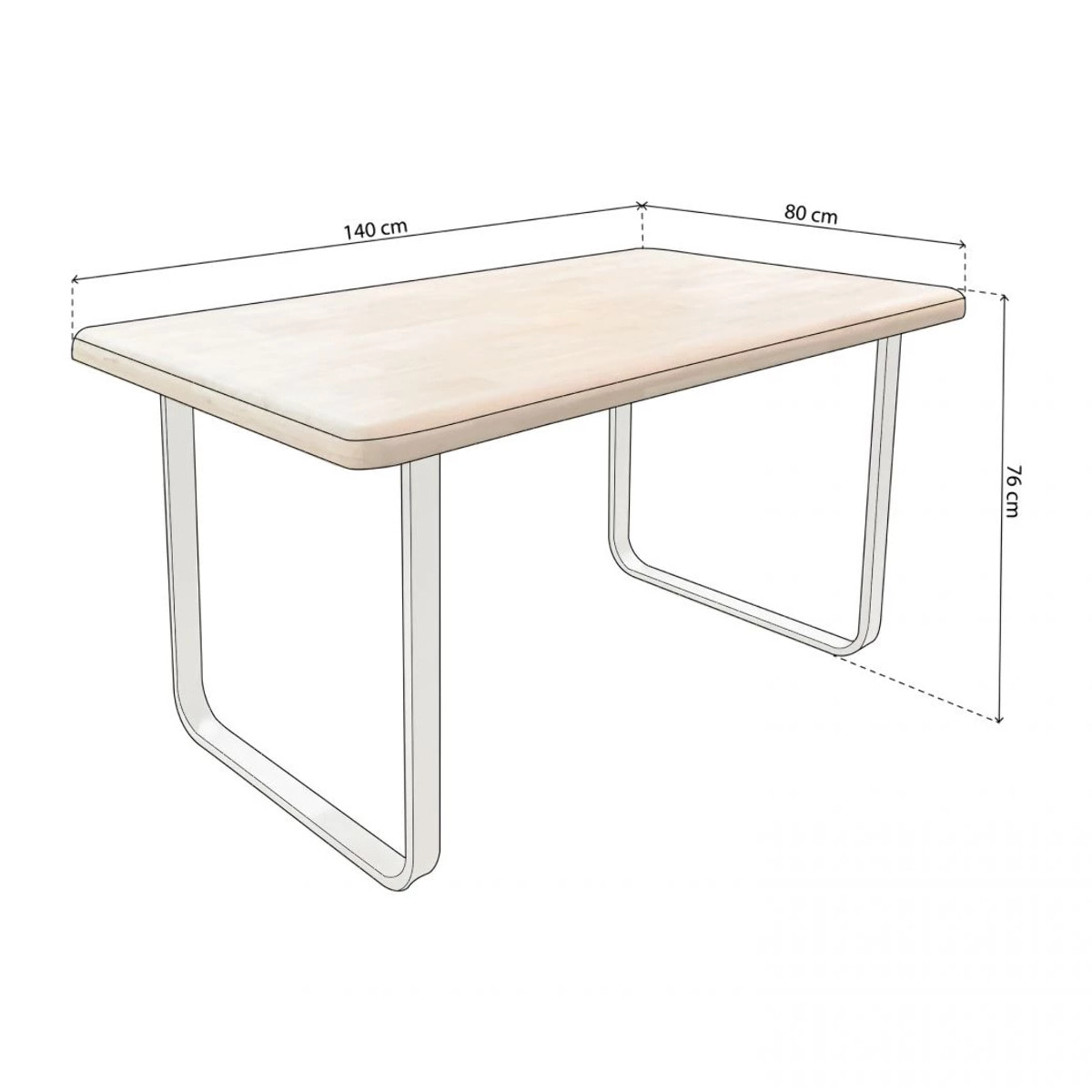 Mesa de comedor Haruna Blanco - Roble